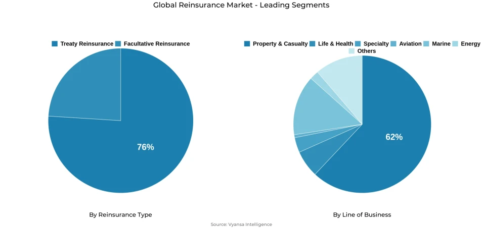 Reinsurance Market Segmentation Overview Pie chart showing reinsurance market segmentation