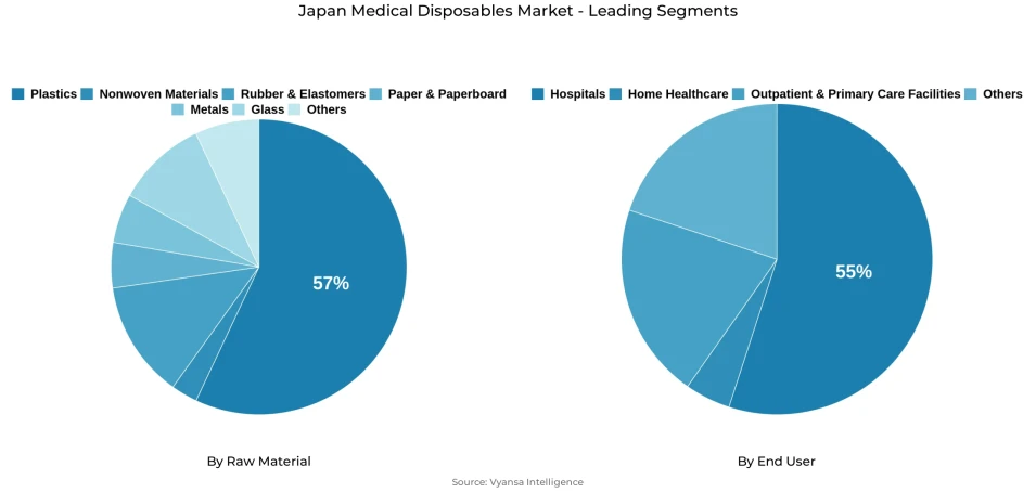 Japan Medical Disposables Market Segmentation Overview Pie chart showing japan medical disposables market segmentation